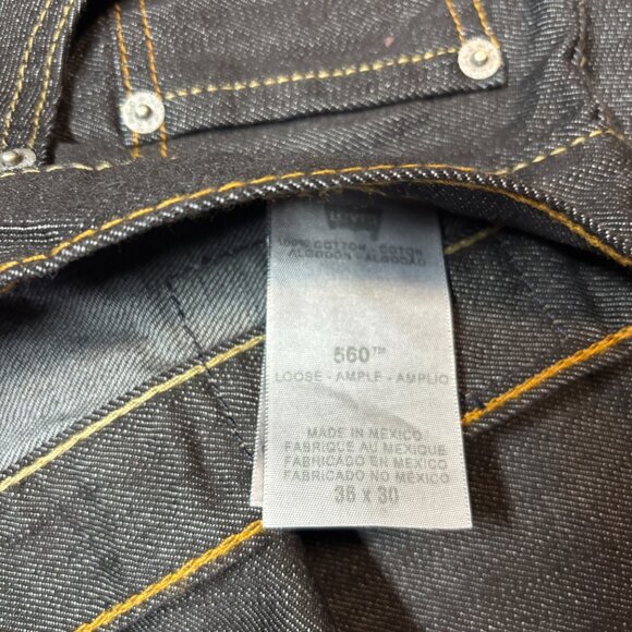 NEW Levi 560 Jeans 36x30 Loose Fit Slightly Tapered Leg Baggy Relaxed Y2K Black - Picture 5 of 6